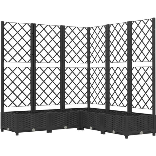 Maison Chic Cvetlično korito - Cvetlični Lonec z oporno mrežo črno 120x120x121,5 cm PP, (21790332) Slike