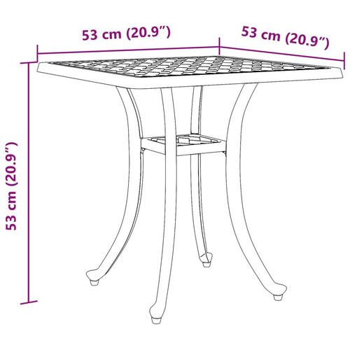 VidaXL Vrtni stol brončani 53 x 53 x 53 cm od lijevanog aluminija Slike