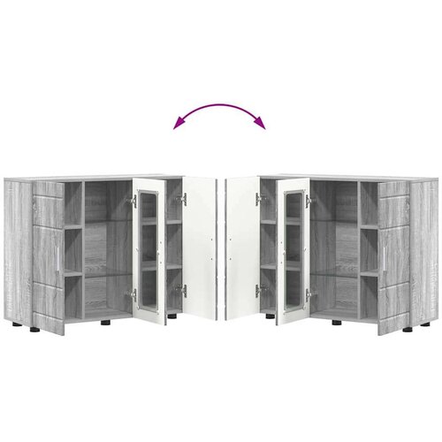 VidaXL Strani &amp;scaron;al Siva sonoma 55.5 x 29 x 100 cm Konstruiran les Slike