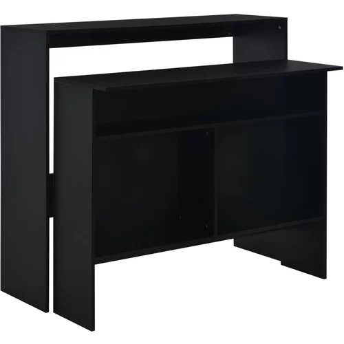 vidaXL Barska miza z 2 površinama 130x40x120 cm črna