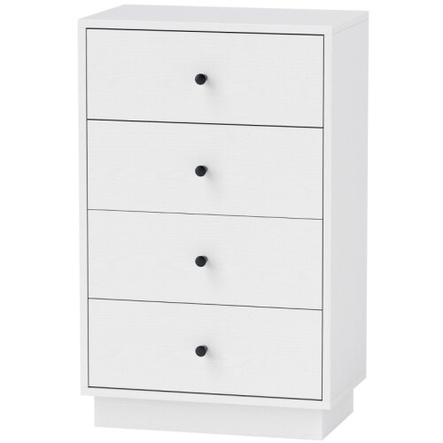 Nesta Komoda s 4 predali, moderna omarica iz lesnega materiala, shranjevalna omara, bela, 47 x 29 x 75 cm, za dnevno sobo in hodnik, (5000493261) Cene