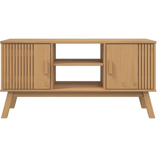 VidaXL TV ormarić OLDEN smeđi 114 x 43 x 57 cm od masivne borovine Slike