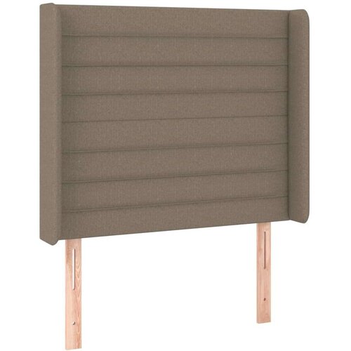  Box spring s madracem LED smeđesivi 90x200 cm tkanina Slike