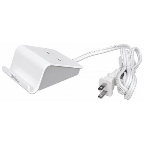 Manhattan adapter USB 2.0 punjač 2 portni + držač za telefon, beli 406048 Slike