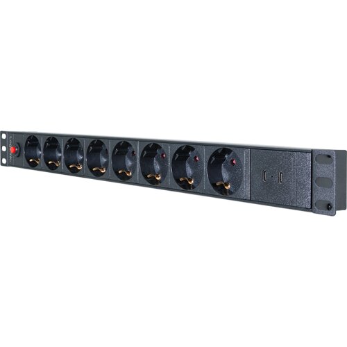 Logilink PDU 8 x &amp;scaron;uko , 2x USB type C, prenaposna za&amp;scaron;tita Slike