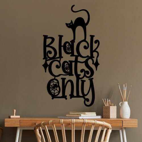 Wallity zidna dekoracija cat 8, 34 x 60 cm, crna Cene