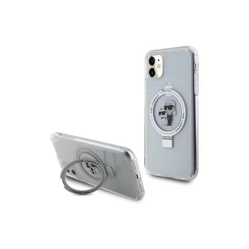 Karl Lagerfeld Originalen MagSafe ovitek iPhone 11 / iPhone XR - S stojalom - Karls full body - prozoren - KLHMN61HMRSKCH