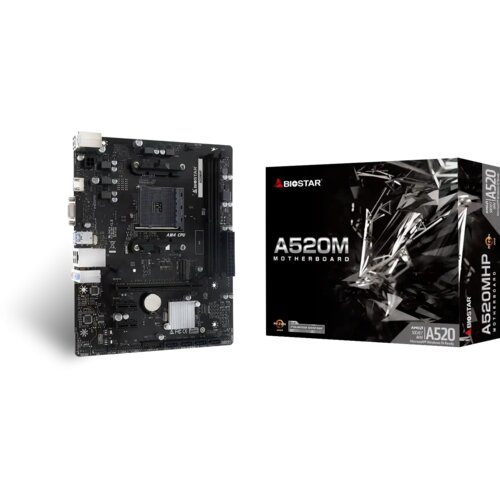 Biostar A520MHP, mATX, Soc AM4, DDR4, M.2, GbE LAN, HDMI, VGA Slike