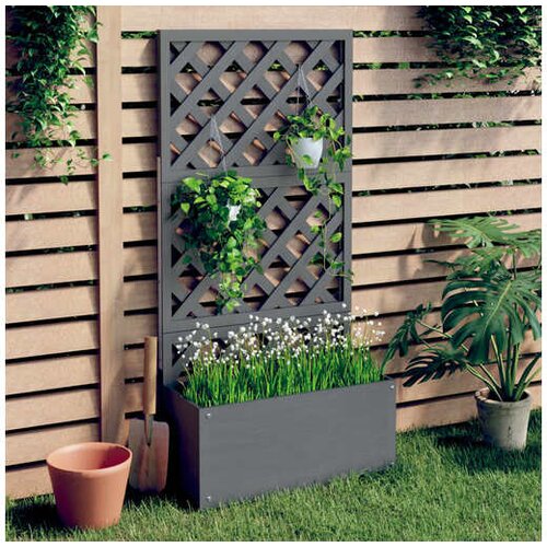  Sadilica s re&scaron;etkom siva 65 x 33 x 135 cm WPC Cijene