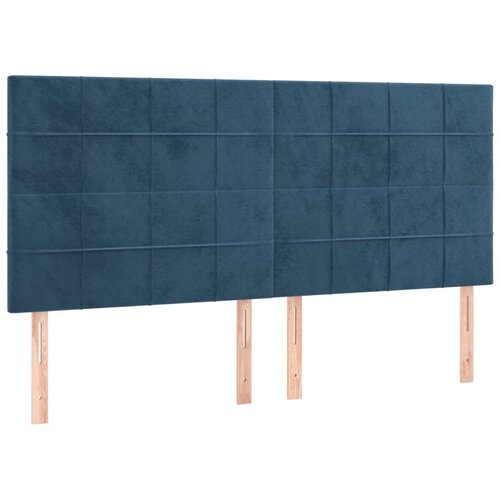 Maison Chic Posteljno vzglavje - Vzglavna omarica 4 kosa temno moder 80x5x78/88 cm žamet, (22077535) Slike