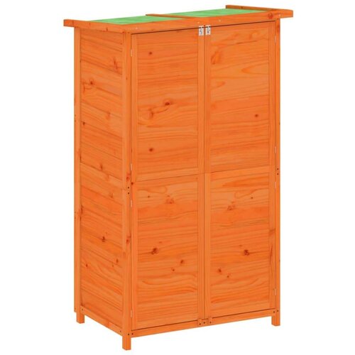 VidaXL vrtno spremi&amp;scaron;te za alat smeđe 83x57x140 cm od masivne borovine Slike