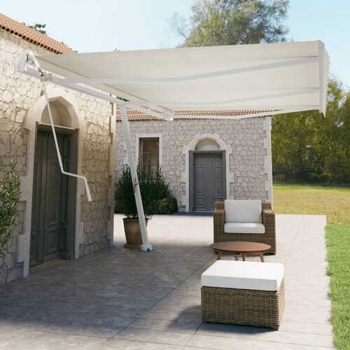 vidaXL Komplet stebričkov za tendo bele barve 600x245 cm železo Cene
