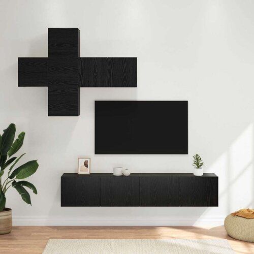  Komplet TV omaric Namestitev na steno 3 pcs Inženirski les, (5000247722) Cene