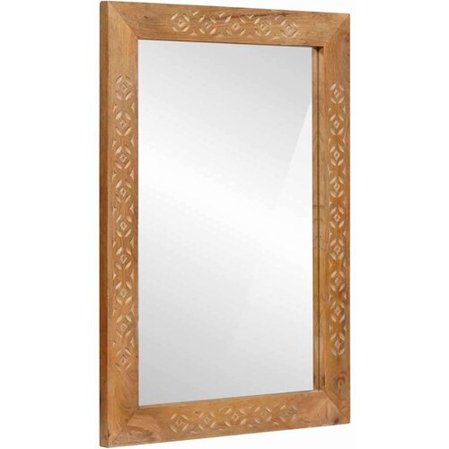 VidaXL Ogledalo Svetlo rjava 57 x 70 x 3 cm trden mangov les Slike