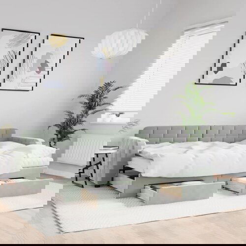 vidaXL Izvlečna dnevna postelja s predali svetlo siva 80x200 cm žamet Cene