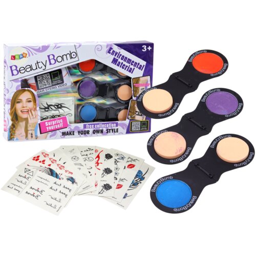 Beauty Tattoos Set 12 Cards 3 Hair Shadows Sponges Cijene