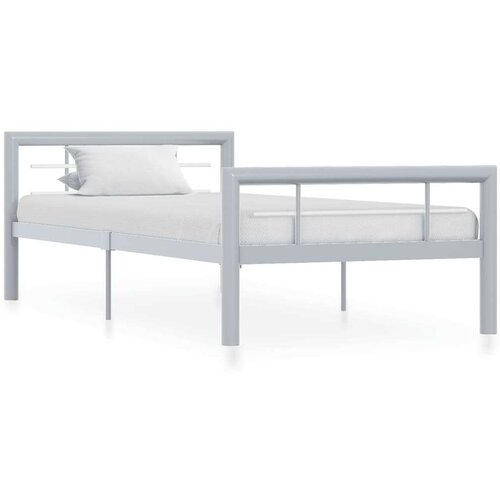  Okvir Za krevet sivo-bijeli metalni 100 x 200 cm Cijene