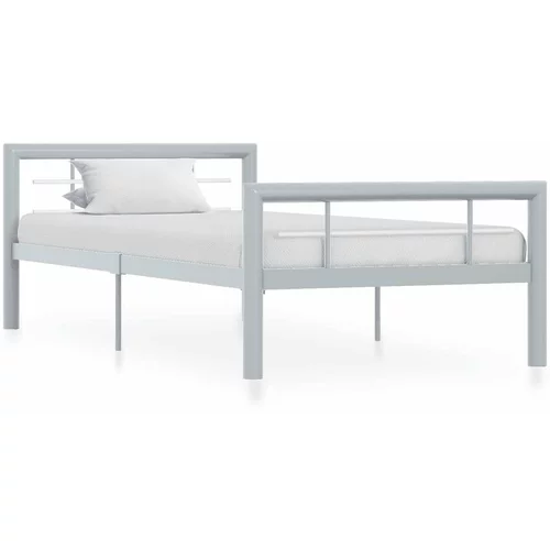  za krevet sivo-bijeli metalni 100 x 200 cm