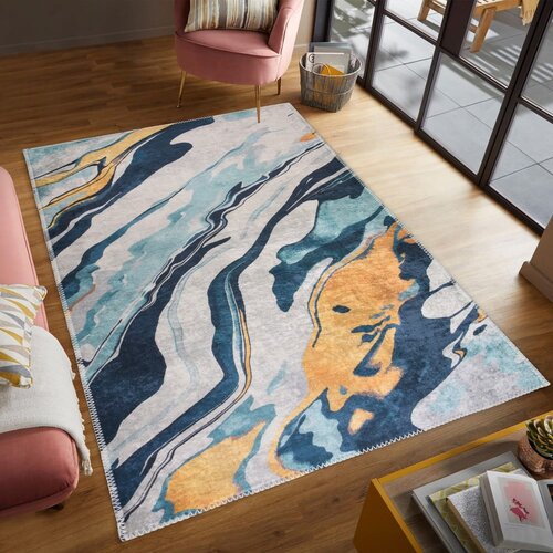 Vitaus Rumena/modra pralna preproga 60x100 cm Colors of Joy &amp;ndash; Slike