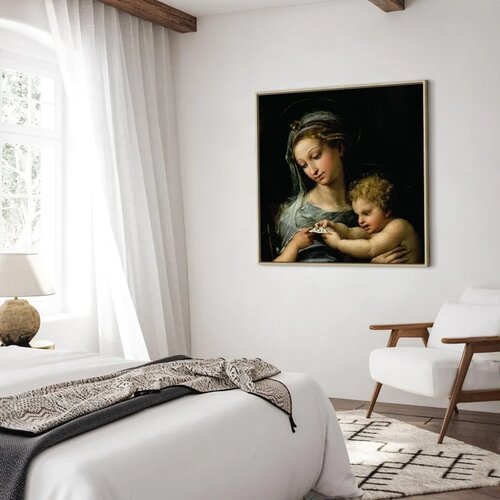  Slika - Rafael Santi &amp;ndash; The Virgin of the Rose 60x60 U prirodnom drvenom okviru Slike