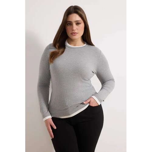 Trendyol Ženska bluza Tbbaw26Af00040, Siva Cene