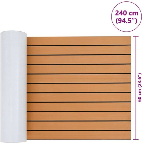  Prostirka za čamce Prugasti Smeđa i crna 240 x 60 cm EVA - 240 x 60 cm Smeđa i crna Slike