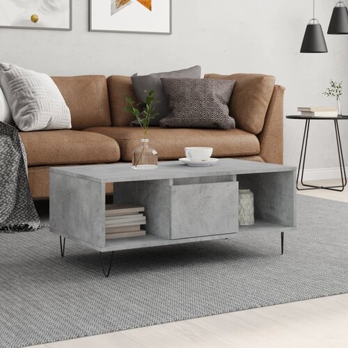  Stolić za kavu boja betona 90x50x36,5 cm konstruirano drvo Slike