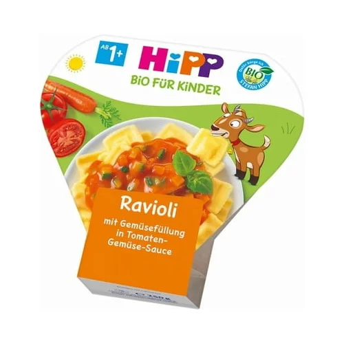 Hipp Bio otroška hrana - ravioli s paradižnikovo in zelenjavno omako