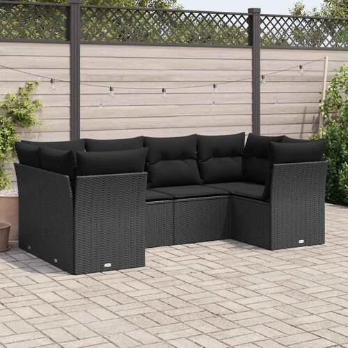  6-dijelni set vrtnih sofa s jastucima crni od poliratana Cijene