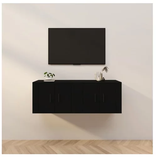  Stenska TV omarica 2 kosa črna 57x34,5x40 cm