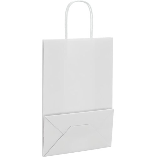  Papirnate vrećice 250 kom s ručkama bijele 21x11x31 cm Slike