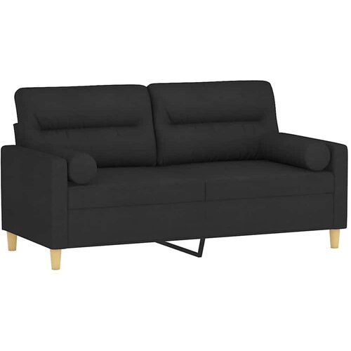  Dvosjed s ukrasnim jastucima crni 140 cm od tkanine Slike