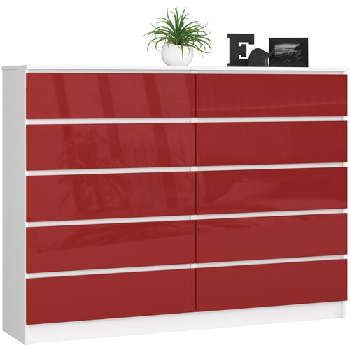 AKORD KOMODA K160 10SZ CLP RDEČI GLOS, (21702947) Cene