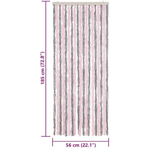  Zastor protiv muha srebrnosivi i ružičasti 56x185 cm &amp;scaron;enil Slike