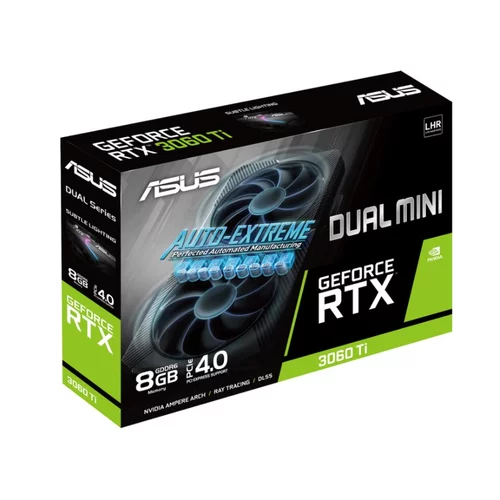 Asus Grafična kartica GeForce RTX 3060 Ti DUAL OC V2 MINI, 8GB GDDR6, PCI-E 4.0 - DUAL-RTX3060TI-O8G-MINI-V2