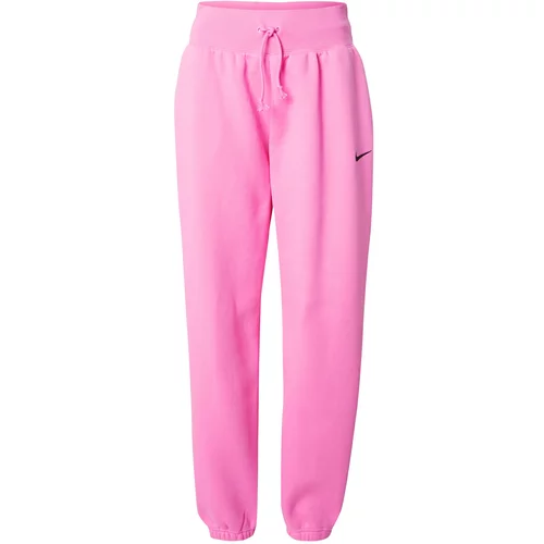 Nike Sportswear Hlače 'PHOENIX FLEECE' roza / črna