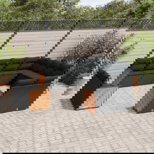 vidaXL 11-dijelni set vrtnih sofa od poliratana s jastucima crni Cijene