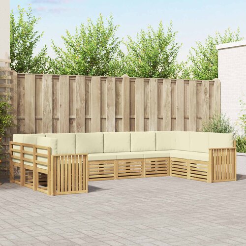  Set vanjskih sofa 10 pcs Bijela i krem 363 x 187,5 x 73 cm Slike