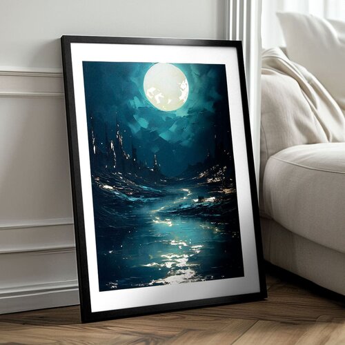 Zidni poster sa ekstra efektom - moonlit vaves Slike