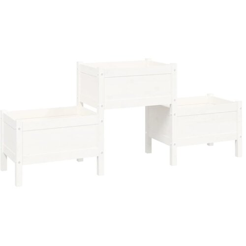Maison Chic Visoka greda - Greda - Cvetlični Lonec bela 178,5x44x75 cm trdna borovina, (21789779) Cene