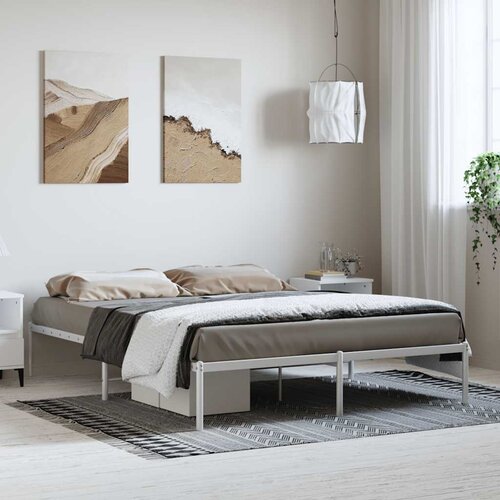  Metalni okvir za krevet bijeli 150x200 cm Slike