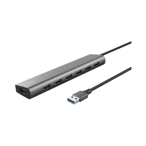 Trust USB Hub Halyx, 7 Portova, USB 3.2, Tamnosivi Cijene