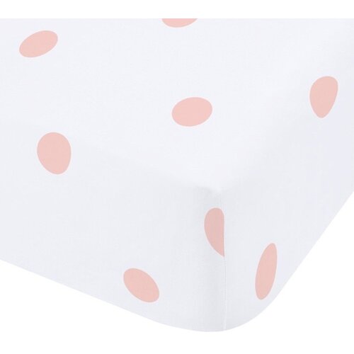 Catherine Lansfield Bela/rožnata napenjalna flanelna rjuha 90x190 cm Polka Dot – Cene