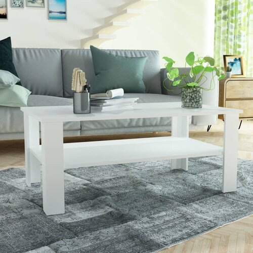 The Living Store Klubska mizica inženirski les 100x59x42 cm bela - Klubska Mizica, (21575052) Cene