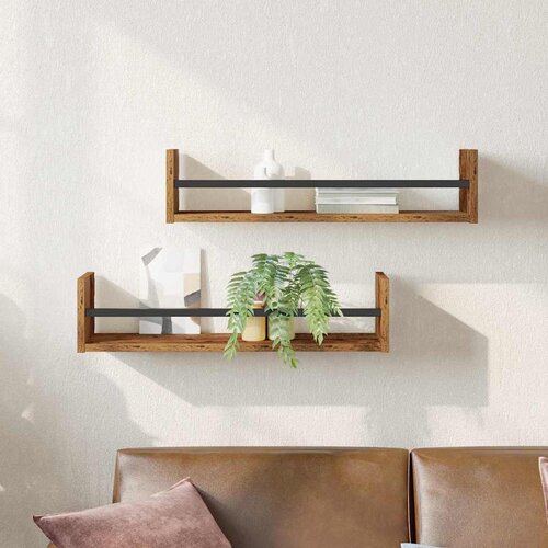  Polica na zidu Zidne 2 pcs Staro drvo 60 x 16 x 14 cm Cijene
