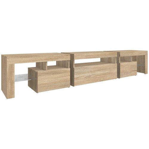  ormarić s LED svjetlima boja hrasta sonome 215x36,5x40 cm Slike