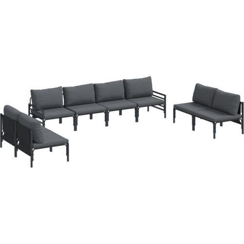 vidaXL Vrtna sedežna garnitura 8 pcs Antracitna Jeklo Cene