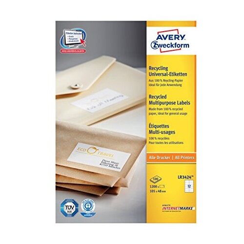 Avery Zweckform Reciklirane univerzalne etikete 105 x 48 mm Slike