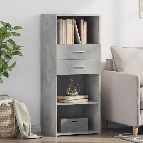 vidaXL Visoka omara betonsko siva 50x42,5x124 cm inženirski les Cene