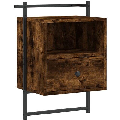 Maison Chic Stenska Nočna omarica - Nočna miza dimljen hrast 40x30x61 cm inženirski les, (21688617) Slike